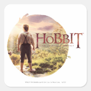De Hobbit Logo met BILBO BAGGINS™ Back Vierkante Sticker