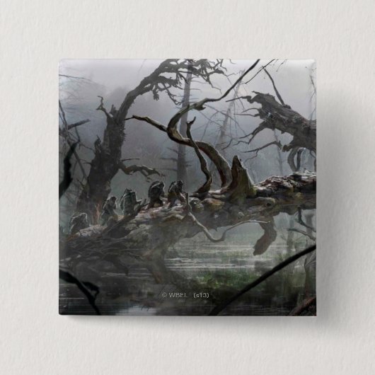 DE HOBBIT: SCHORTING VAN HET SMAUG™-concept art. 4 Vierkante Button 5,1 Cm (Voorkant)