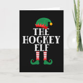 De Hockey Elf Funny Kerstmis Kaart (Voorkant)