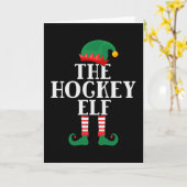 De Hockey Elf Funny Kerstmis Kaart (Gele Bloem)