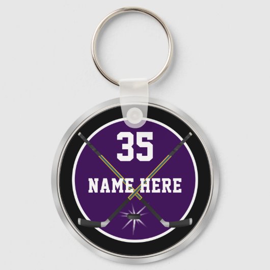 De Hockey van de goedkope Sleutelhangers, Uw Kleur Sleutelhanger (Voorkant)