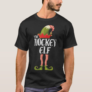 de hockeyelf - familie elf die bij kerstmis past t-shirt