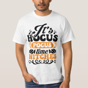 De hocus pocus tijd heksen Halloween spooky T-shirt