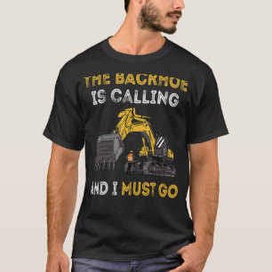 De hoefijzer belt en ik moet de graafmachine opene t-shirt