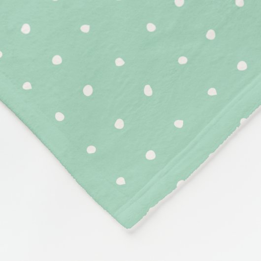 De hoek is echt Blauwgroen witte poka dots grappig Fleece Deken (Hoek)
