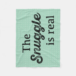 De hoek is echt Blauwgroen witte poka dots grappig Fleece Deken