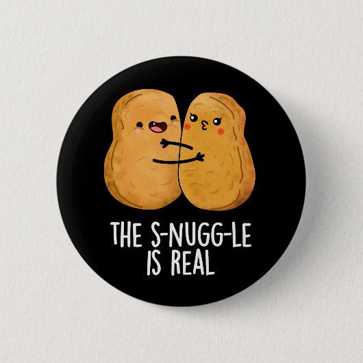 De hoek is echt grappig, nugget pun Dark BG Ronde Button 5,7 Cm (Voorkant)