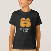 De hoek is echt grappig, nugget pun Dark BG T-shirt (Voorkant)