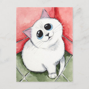 De hoek Naughty: Tijd omhoog - Kat Art Briefkaart