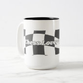 De hoek van Chess Lover Tweekleurige Koffiemok (Voorkant links)