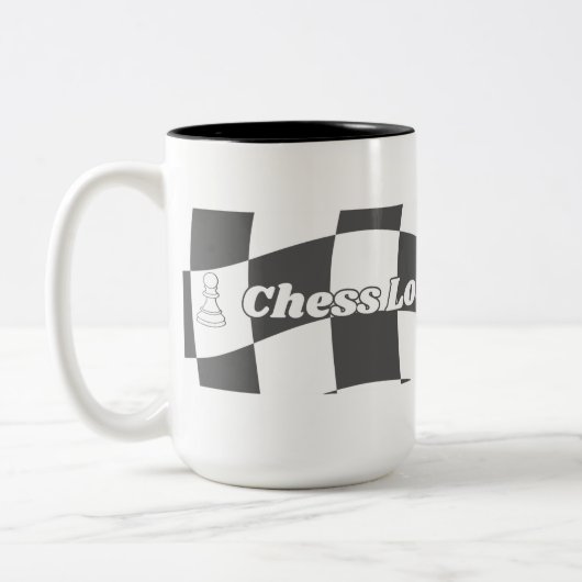 De hoek van Chess Lover Tweekleurige Koffiemok (Links)