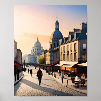 De hoek van de kunstenaars van Montmartre Poster
