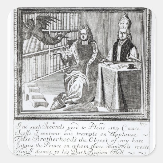 De hofkerskampion, die zijn eigen huisbaas leidt vierkante sticker (Voorkant)