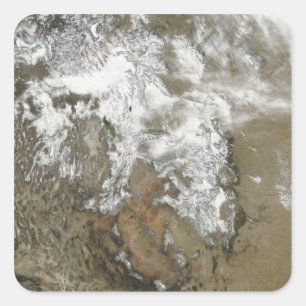 De hoge pieken van de Rocky Mountains Vierkante Sticker