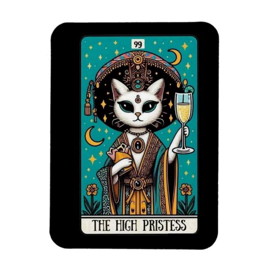 De Hoge Priesteres Cat Tarot Magnet Magneet (Verticaal)