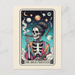 De Hoge Priesteres Tarot Kunst Rokkende Skelet Got Briefkaart