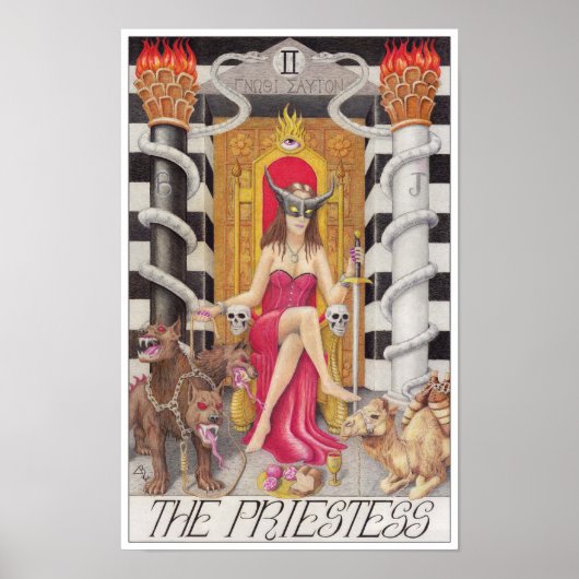 De Hoge Priesteres tarotkaart Poster (Voorkant)