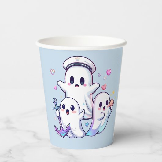 De hoge Zeeen achtervolgen! Papieren Bekers (Achterkant)