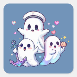 De hoge Zeeen achtervolgen! Vierkante Sticker