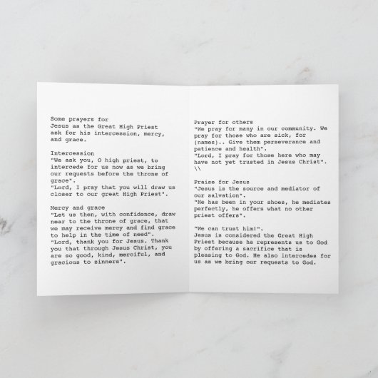 De hogepriester Kaart (Binnen)