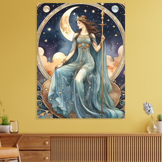 De hogepriesteres schilderij Tarot Canvas Afdruk (Insitu (Woonkamer))