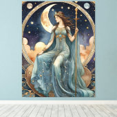 De hogepriesteres schilderij Tarot Canvas Afdruk (Insitu (Houten vloer))