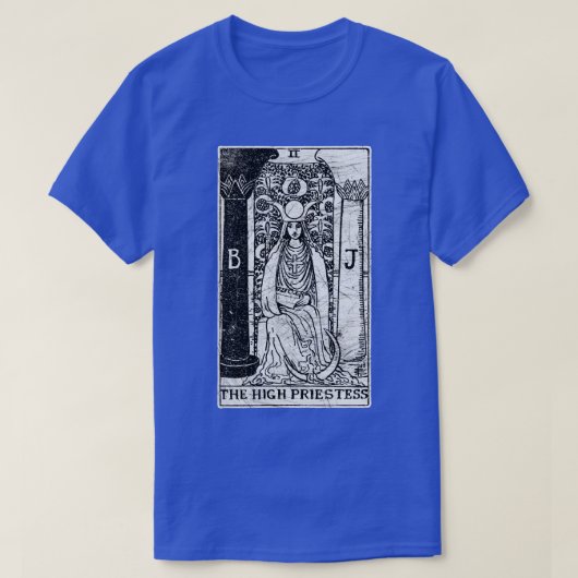 De Hogepriesteres Tarot de Grote Arcana fortuin T-shirt (Design voorkant)