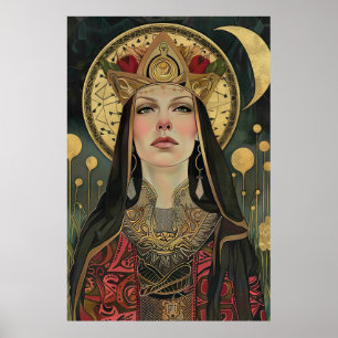 De hogepriesteres Tarot Kaart Art Poster