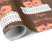 De hogs en de Kisses voegen een Naam het Verpakken Cadeaupapier (Rol Hoek)