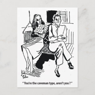 De Holbewoner Type, Dating Koppel, Humor, Vintage Briefkaart