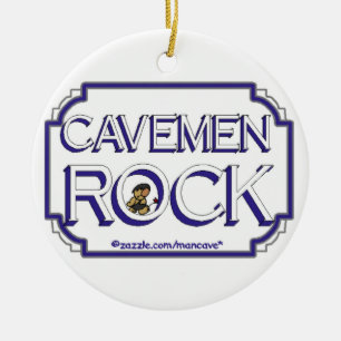 De holbewoners schommelen BW Keramisch Ornament