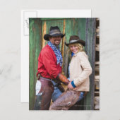 De holding van de cowboy en van de veedrijfster briefkaart (Voorkant / Achterkant)