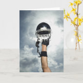 De holdingshelm van de voetbalster in lucht kaart (Gele Bloem)