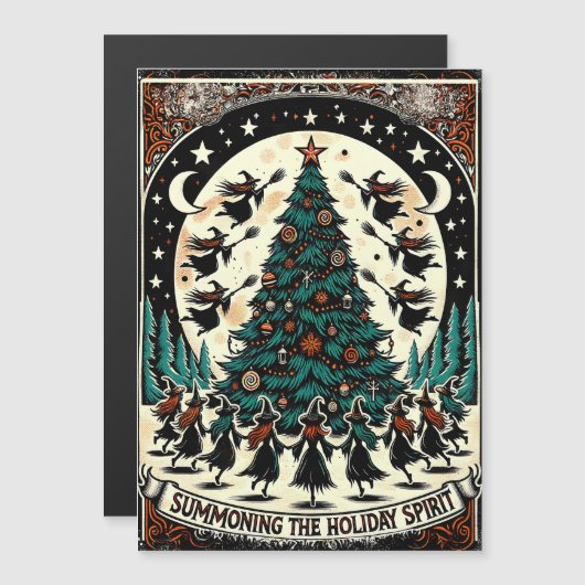 De Holiday Spirit Wenskaart Witch oproepen (Voorkant / Achterkant)