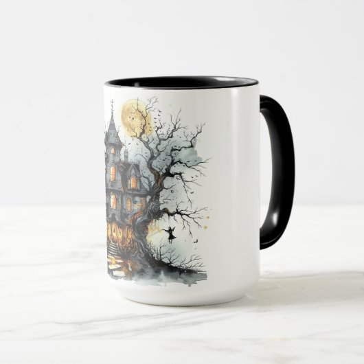 De holle uitkijktoren - Moonrise over Dreadspire Mok (Voorkant rechts)