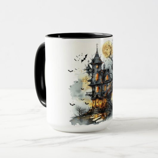 De holle uitkijktoren - Moonrise over Dreadspire Mok (Voorkant links)