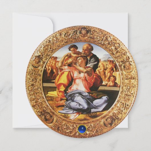 DE HOLY FAMILY CHRISTMAS PARTY Blue Sapphire Gem Kaart (Voorkant)