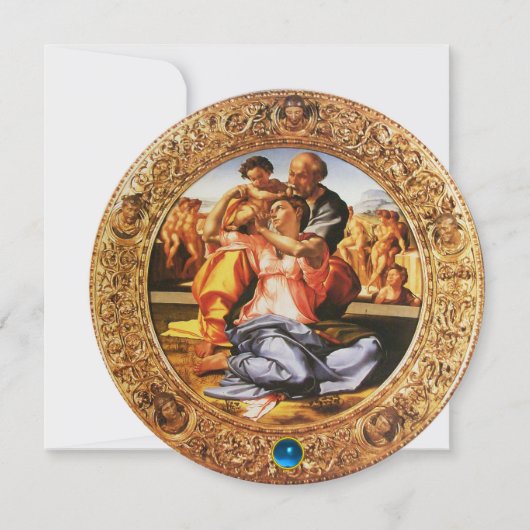 DE HOLY FAMILY CHRISTMAS PARTY Blue Sapphire Gem Kaart (Voorkant)