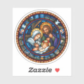 De Holy Family Glas in lood stijl vinyl Sticker (Vel)