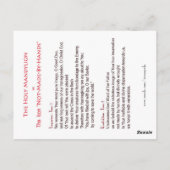 DE HOLY MANDYLION Prayer Card Briefkaart (Achterkant)