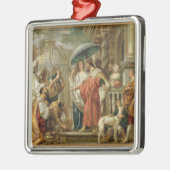 De homage van Caliph Harun Al-Rashid naar Charlema Metalen Ornament (Links)