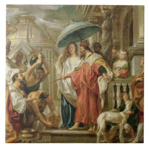 De homage van Caliph Harun Al-Rashid naar Charlema Tegeltje
