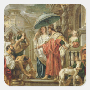 De homage van Caliph Harun Al-Rashid naar Charlema Vierkante Sticker