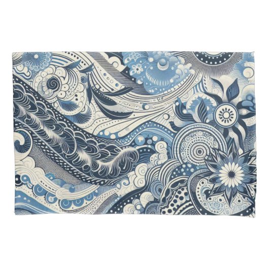 De Home Studio Indigo Bloom Kussensloop (Voorkant)