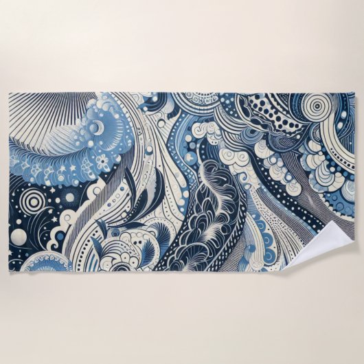 De Home Studio Indigo Bloom Strandlaken (Voorkant)