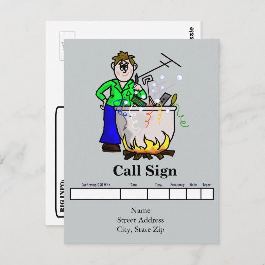 De Homebrew QSL-kaart past het aan! Briefkaart (Voorkant / Achterkant)