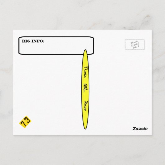 De Homebrew QSL-kaart past het aan! Briefkaart (Achterkant)