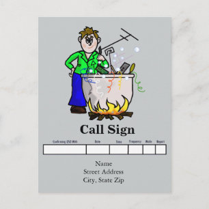 De Homebrew QSL-kaart past het aan! Briefkaart