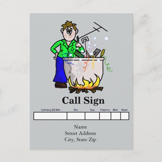 De Homebrew QSL-kaart past het aan! Briefkaart (Voorkant)