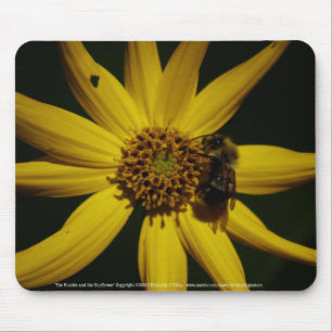 De hommel en de zonnebloem muismat
